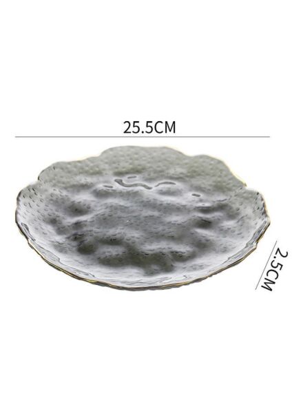 طبق تقديم مموج من شور - رمادي