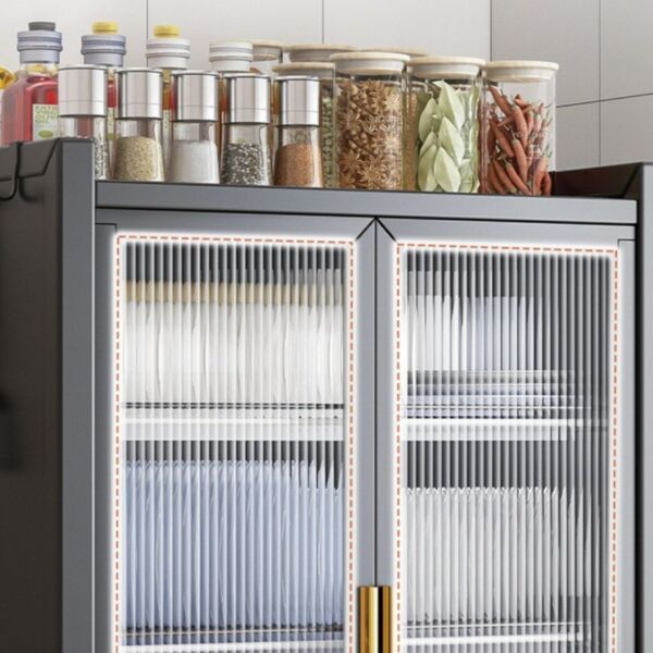 وحدة تخزين وتنظيم 3 طبقات مع 4 خطافات تخزين من شاربدو - اسود