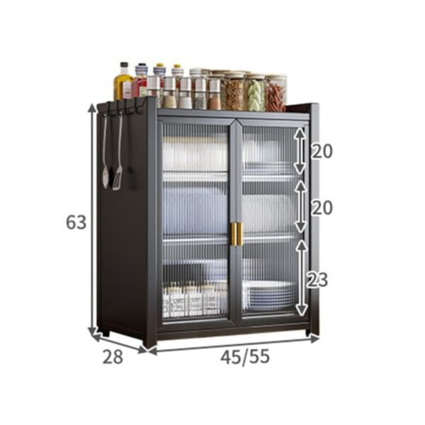 وحدة تخزين وتنظيم 3 طبقات مع 4 خطافات تخزين من شاربدو - اسود