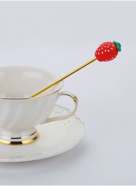 طقم ملاعق وشوك للحلويات 4 قطع - ذهبي