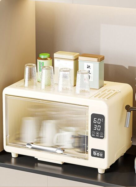 خزانة تخزين الأطباق متعددة الوظائف للمطبخ من شاربدو - بيج