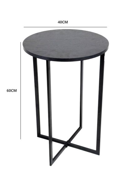 طاولة جانبية دائرية اسود بيرال