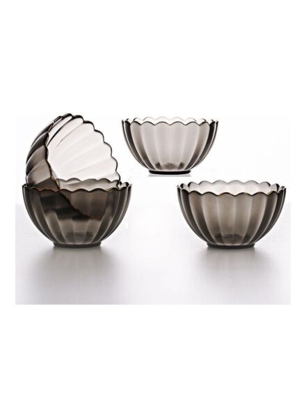 طقم صحون زجاجية 4 قطع - رمادي