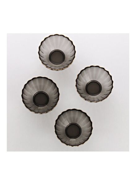 طقم صحون زجاجية 4 قطع - رمادي