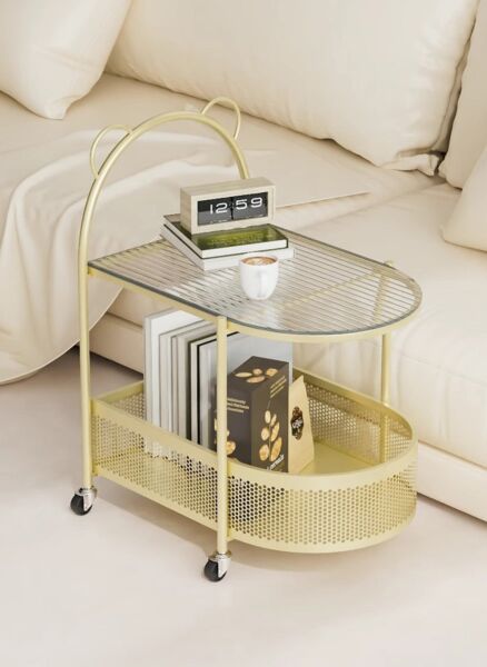 عربة خدمة بعجلات ذهبي