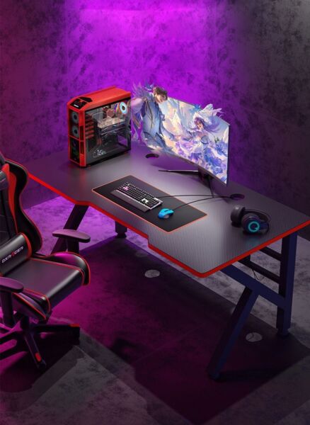 مكتب كمبيوتر للألعاب الالكترونية - اسود