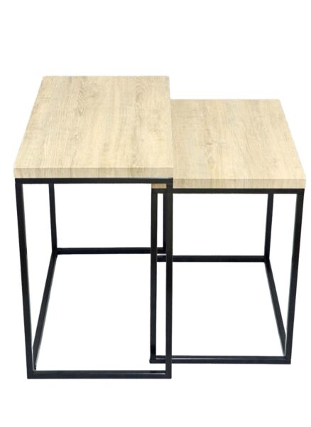 طقم طاولة جانبية قطعتين بانا - بيج