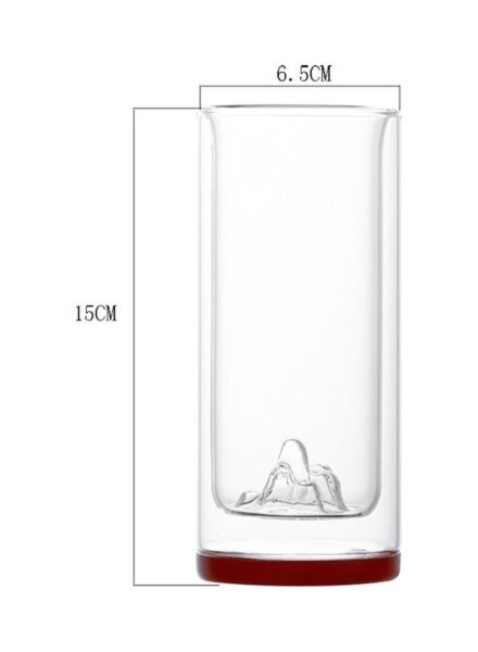 كأس زجاجي بقاع خشبي مزدوج الطبقات شفاف