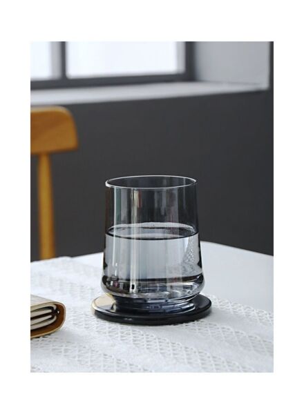 كأس حلزوني الشكل زجاج - رمادي