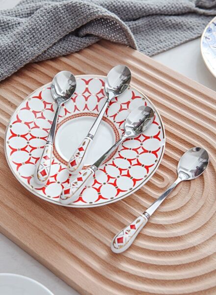 طقم ملاعق 4 قطع بايلا - فضي