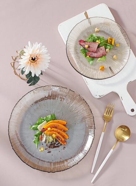 طقم أطباق عشاء قطعتين - رمادي