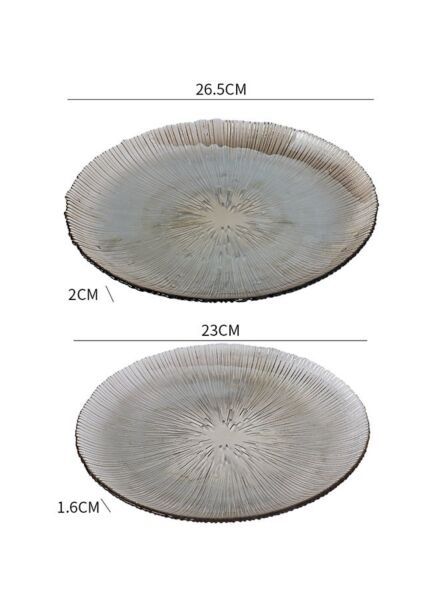 طقم أطباق عشاء قطعتين - رمادي