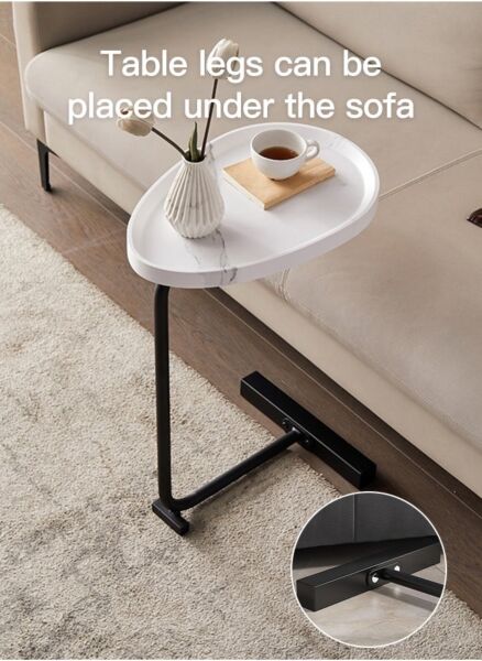 طاولة جانبية متحركة كلايا - ابيض