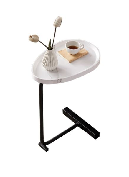 طاولة جانبية متحركة كلايا - ابيض