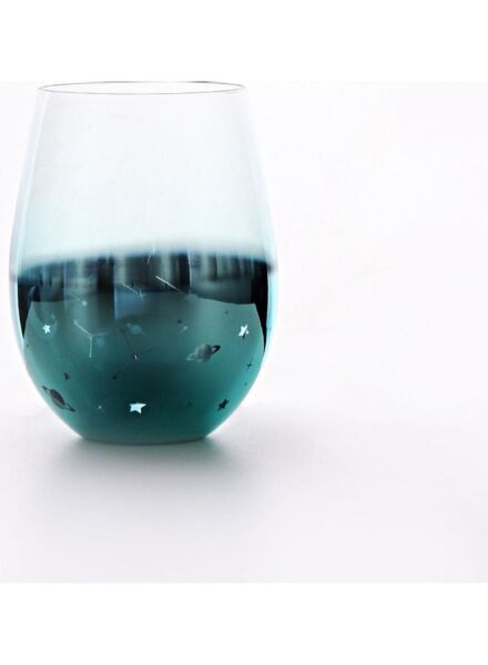 كأس زجاج كريستالي - شفاف وأخضر