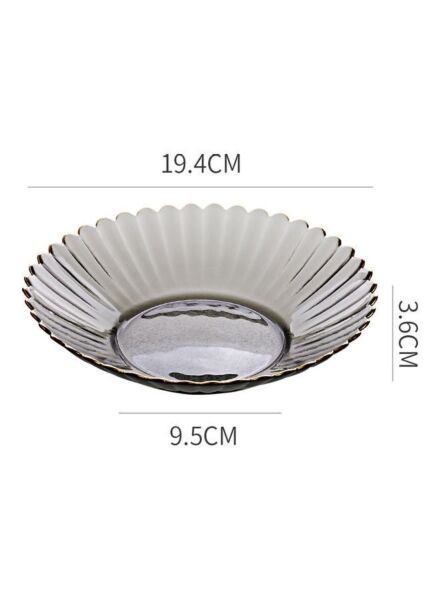 طبق تقديم زجاجي بابان - رمادي