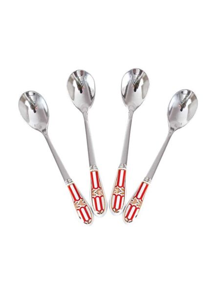 طقم ملاعق للقهوة والشاي 4 قطع - فضي