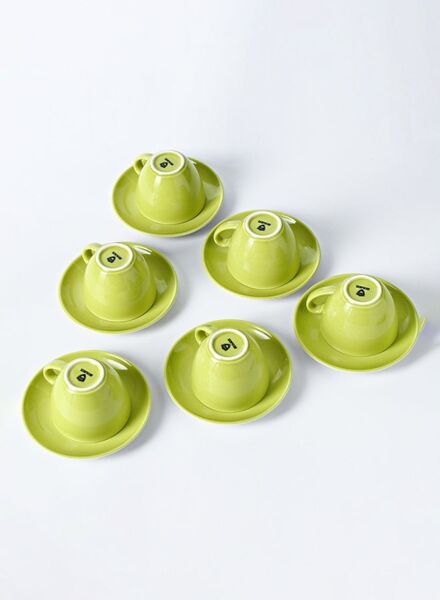 طقم فنجان قهوة وصحون 12 قطعة - اخضر