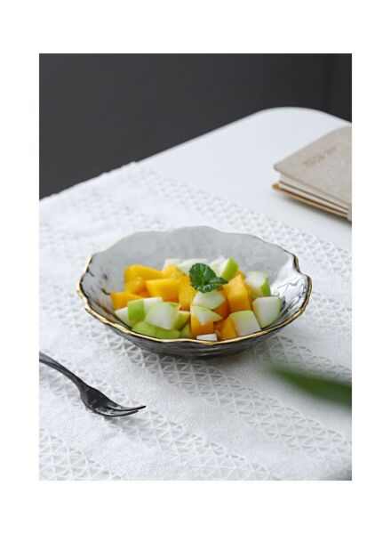 طبق تقديم عميق مموج - رمادي