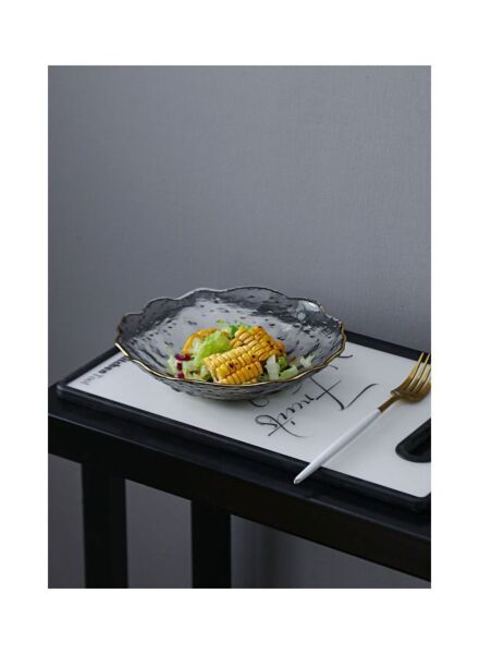 طبق تقديم عميق مموج - رمادي