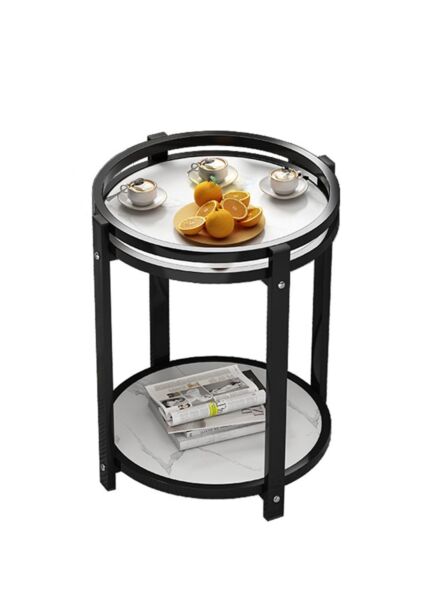 طاولة جانبية ذات طبقتين للتخزين البرت - اسود