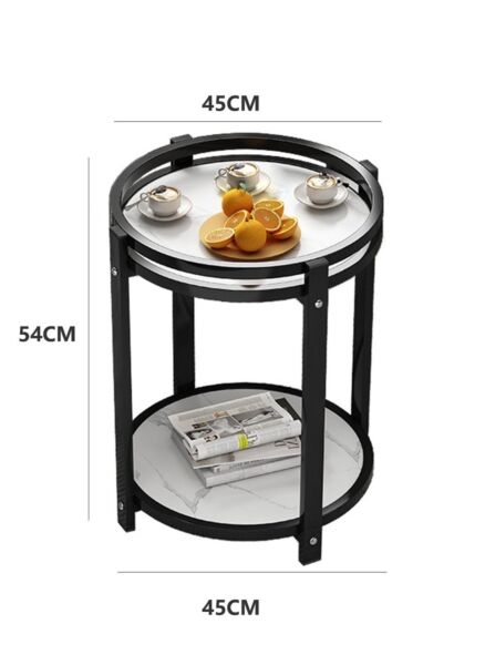 طاولة جانبية ذات طبقتين للتخزين البرت - اسود