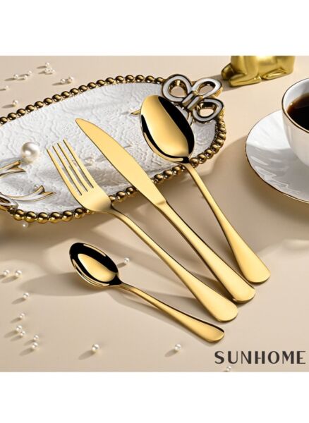 طقم أدوات مائدة 24 قطعة ذهبي سنهوم