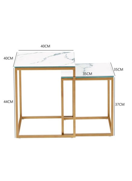 طقم طاولة جانبية رخامية رالي - ذهبي