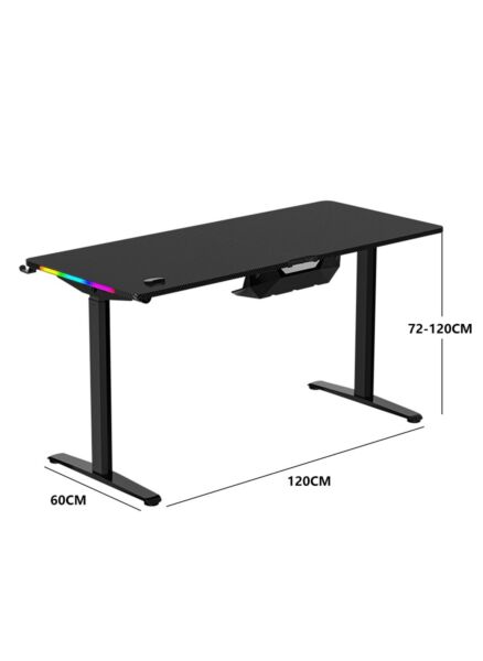 طاولة مكتب كهربائي قابل للتعديل بمحرك واحد - اسود