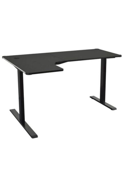 طاولة مكتب كهربائية قابلة لضبط الارتفاع بمحرك واحد - اسود