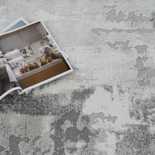 سجادة ثلاثية الأبعاد مقاومة للماء ومضادة للانزلاق 200×290 سم - رمادي