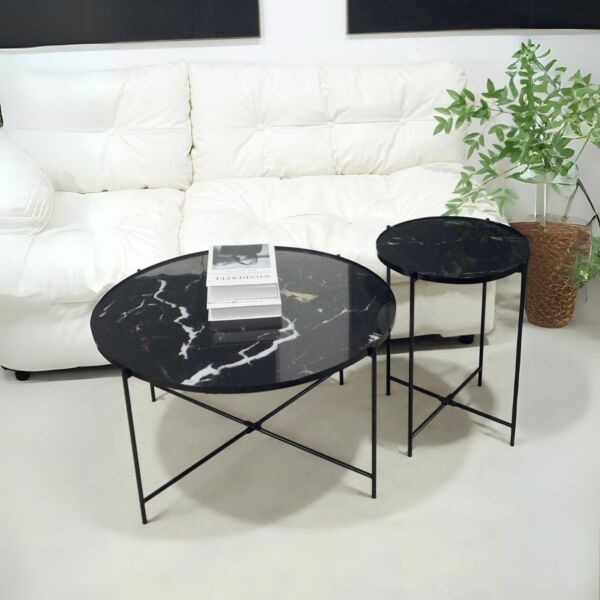 طقم طاولة قهوة وطاولة جانبية سيسيل
