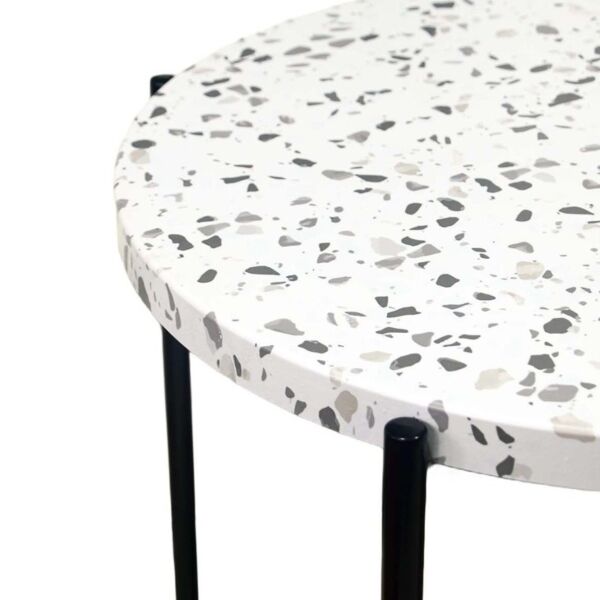 طقم طاولة قهوة وطاولة جانبية روكا - ابيض