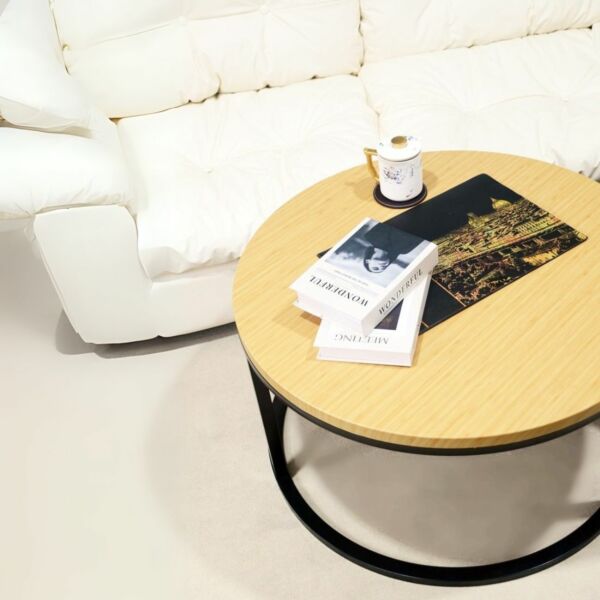 طقم طاولة قهوة وطاولة جانبية متداخل سيرا - بيج