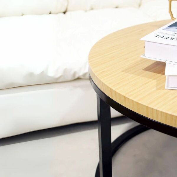 طقم طاولة قهوة وطاولة جانبية متداخل سيرا - بيج