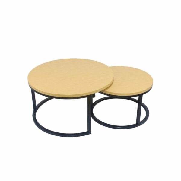 طقم طاولة قهوة وطاولة جانبية متداخل سيرا - بيج