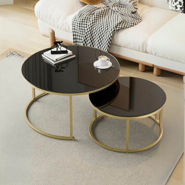طقم طاولة قهوة وطاولة جانبية متداخل فانتازيا