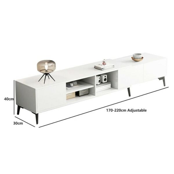 طاولة تلفزيون قابلة للسحب ريتا - ابيض