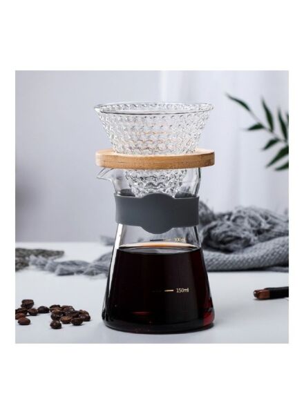 وعاء قهوة مزين بملصق - شفاف