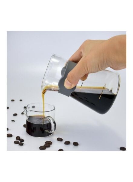 وعاء قهوة مزين بملصق - شفاف