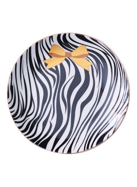 طبق تقديم سيراميك - أسود ومتعدد الالوان