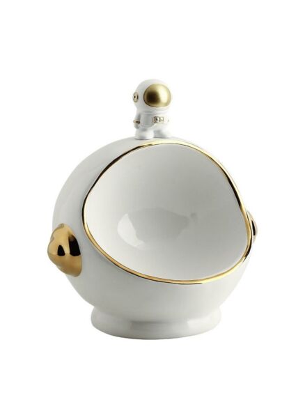 وعاء تقديم رائد الفضاء من جينيريك - أبيض وذهبي