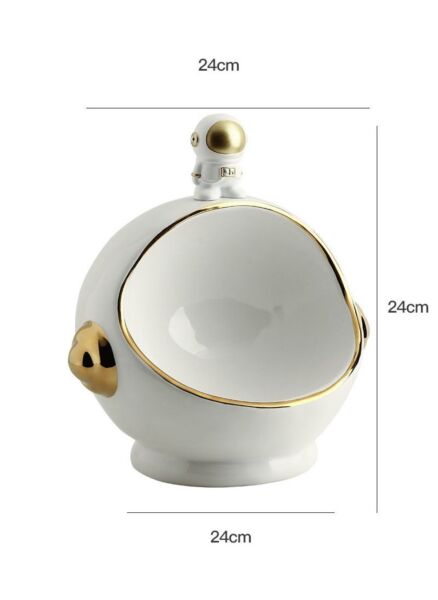 وعاء تقديم رائد الفضاء من جينيريك - أبيض وذهبي