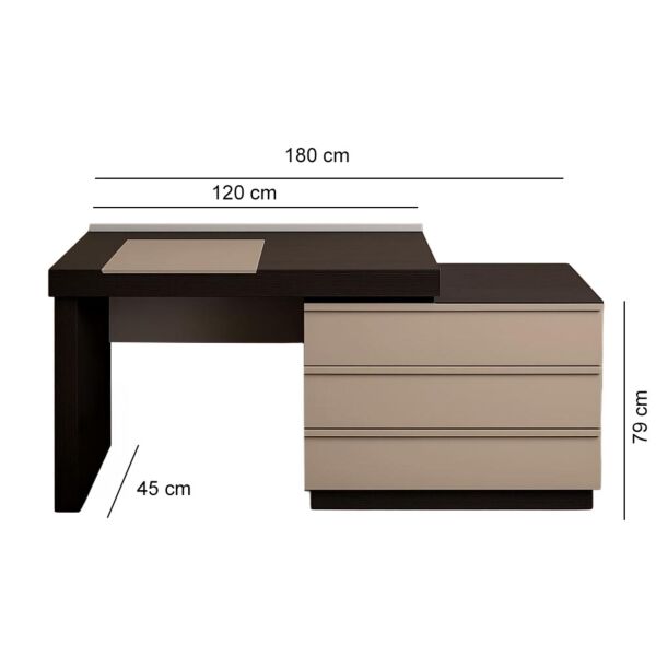 طاولة تزيين بدون مرآه روتيل - اسود وبيج فاتح