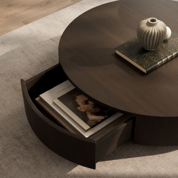 طاولة قهوة قطعتين توتالي - بني غامق وبيج