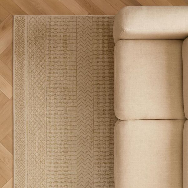 سجادة هوقا 150x230 سم حياكة يدوية - بيج فاتح