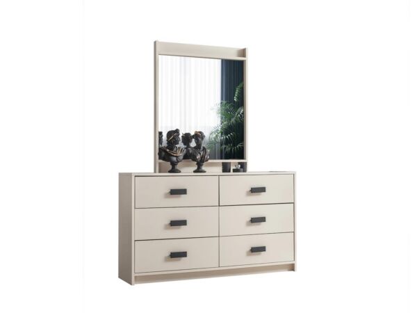 طقم غرفة نوم مزدوج مونتي 5 قطع - أبيض ورمادي