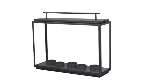 صندوق اضاءة شموع ديكورية خارجي - اسود