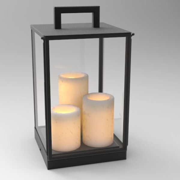 صندوق اضاءة شموع ديكورية خارجي - أسود