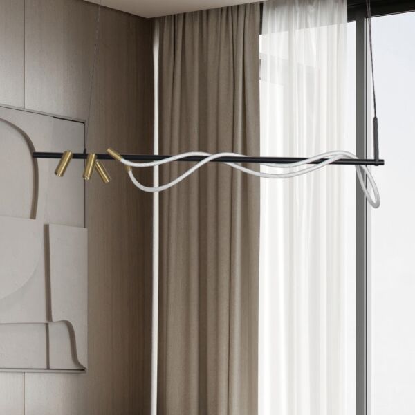 اضاءة معلقة مودرن 40 واط مينا - اسود وذهبي